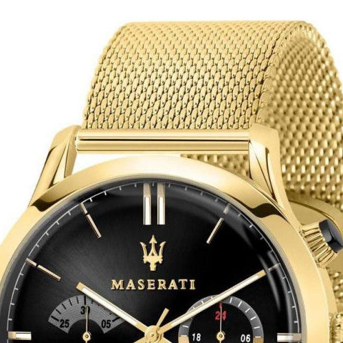 Maserati Ricordo Chronograph Black Dial Stainless Steel Mesh Bracelet Watch For Men - R8873633003 Watches Maserati   