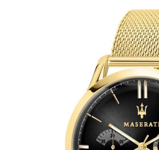 Maserati Ricordo Chronograph Black Dial Stainless Steel Mesh Bracelet Watch For Men - R8873633003 Watches Maserati   