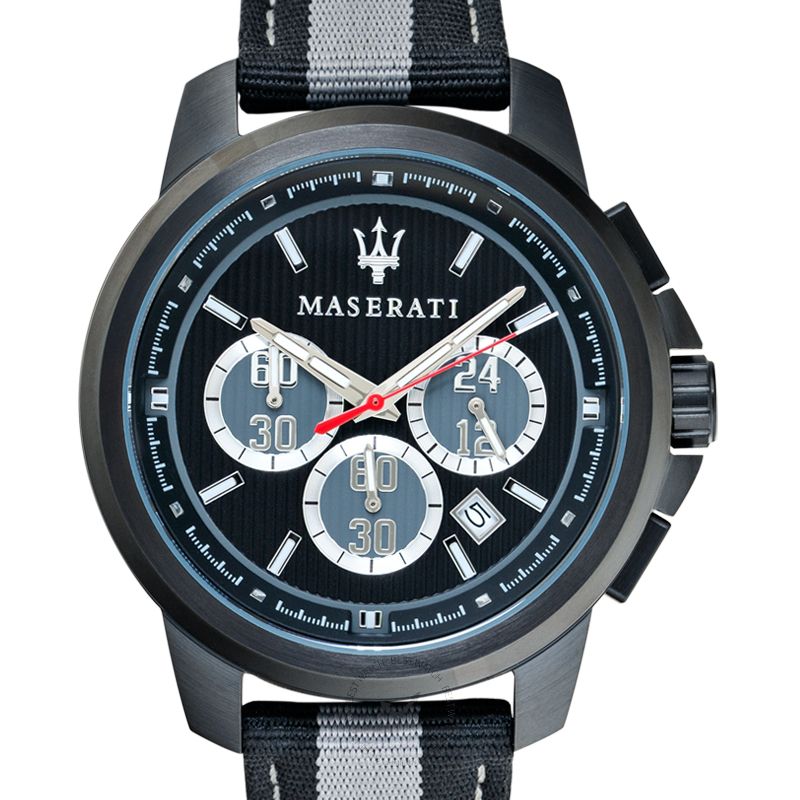 Maserati Royale 44mm Black Dial Stainless Steel Fiber Strap Watch For Men - R8871637002 Watches Maserati   