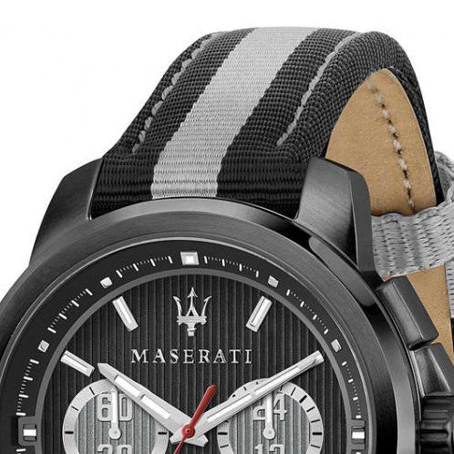 Maserati Royale 44mm Black Dial Stainless Steel Fiber Strap Watch For Men - R8871637002 Watches Maserati   