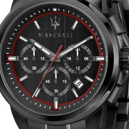 Maserati Successo 44mm Black Stainless Steel Watch For Men - R8873621014 Watches Maserati   