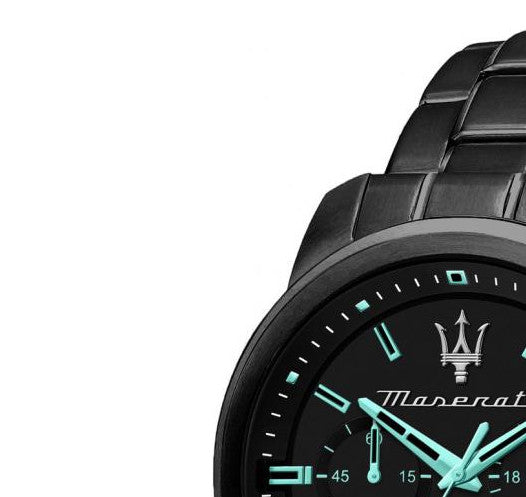 Maserati Successo Aqua Edition Black Dial Stainless Steel Strap Watch For Men - R8873644003 Watches Maserati   