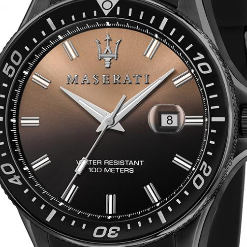 Maserati SFIDA Quartz Black Dial Black Rubber Strap Watch For Men - R8851140001 Watches Maserati   