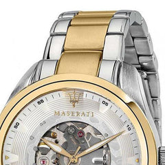 Maserati Traguardo Automatic White Skeleton Dial Stainless Steel Watch For Men - R8823112003 Watches Maserati   