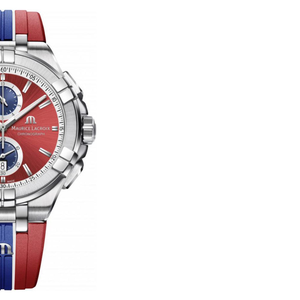 Maurice Lacroix Aikon Beach Volley Vikings Limited Edition Red Dial Red Rubber Strap Watch for Men - AI1018-SS001-530-6 Watches Maurice Lacroix   