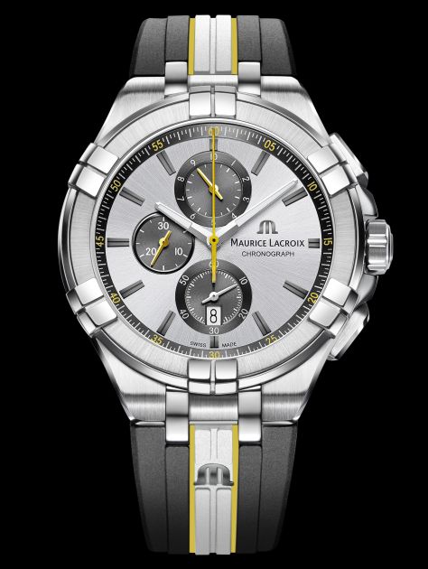 Maurice Lacroix Aikon Chronograph King of the Court Limited Edition Silver Dial Grey Rubber Strap Watch for Men - AI1018-TT030-130-K Watches Maurice Lacroix   