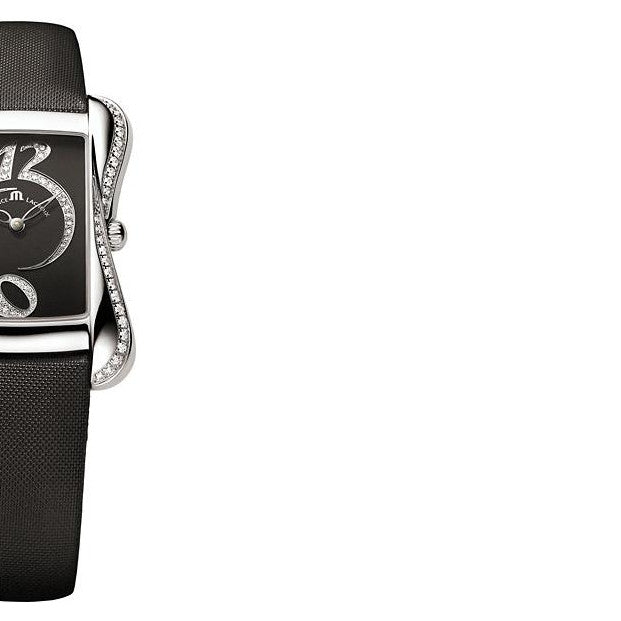 Maurice Lacroix Fiaba Black Dial with Diamonds Black Leather Strap Watch for Women - DV5012-SD531-350 Watches Maurice Lacroix   
