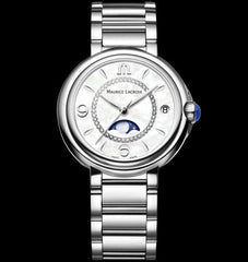 Maurice Lacroix Fiaba Moonphase White Mother of Pearl Dial Silver Steel Strap Watch for Women - FA1084-SS002-170-1 Watches Maurice Lacroix   