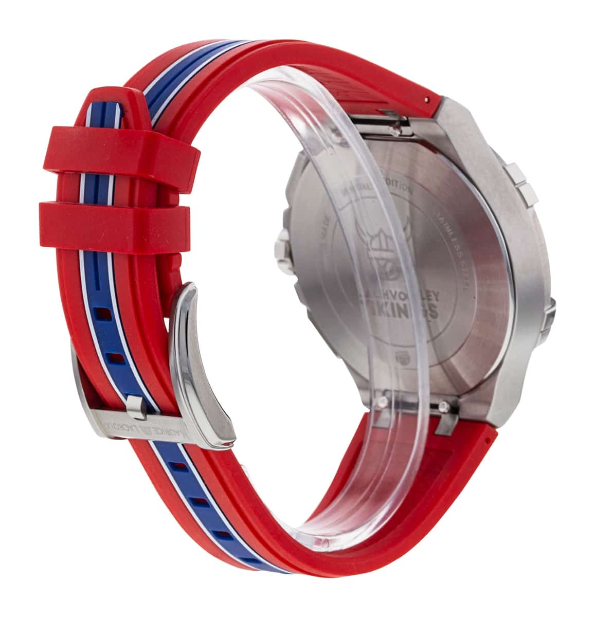 Maurice Lacroix Aikon Beach Volley Vikings Limited Edition Red Dial Red Rubber Strap Watch for Men - AI1018-SS001-530-6 Watches Maurice Lacroix   