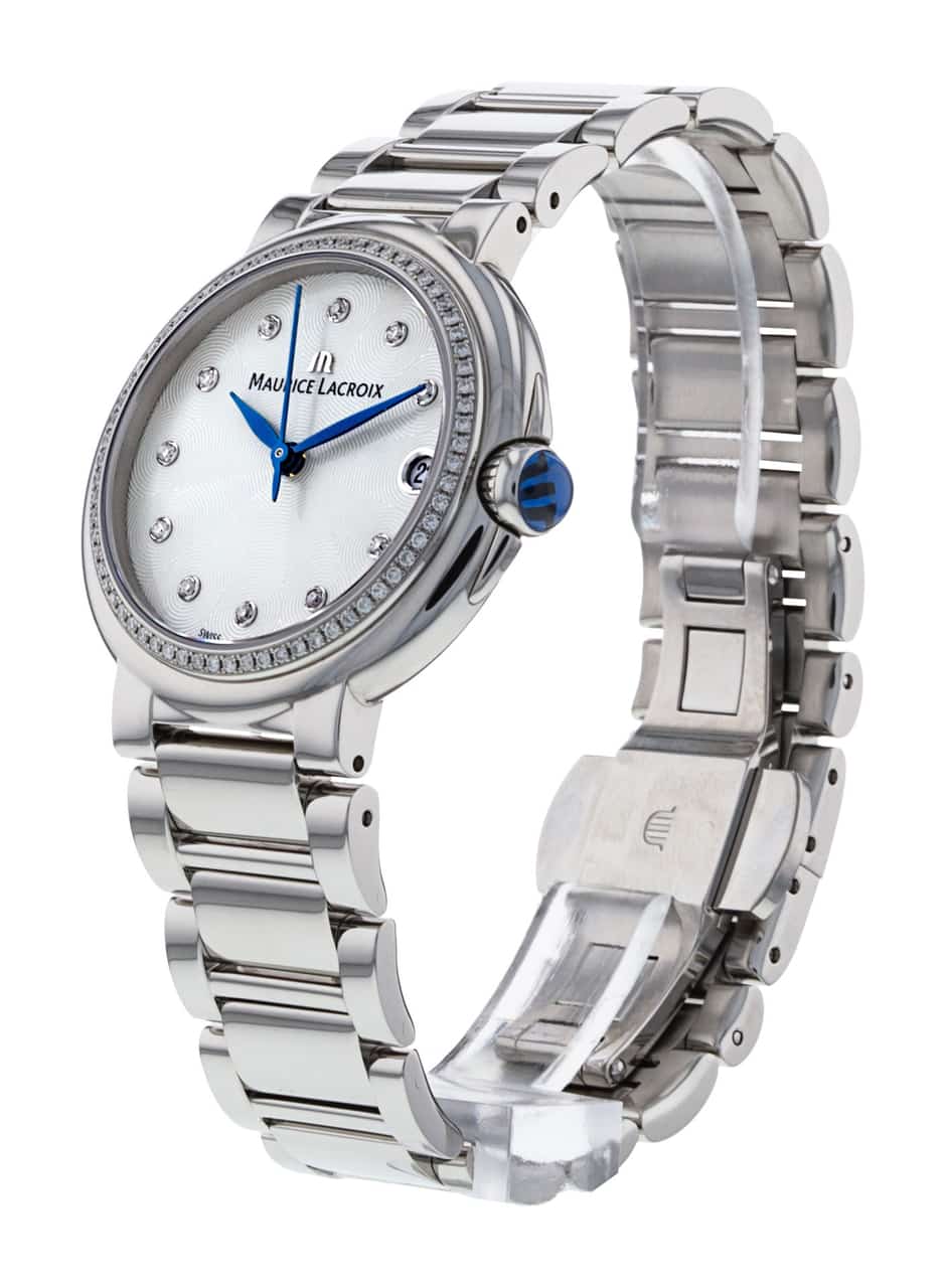 Maurice Lacroix Fiaba Diamonds Mother of Pearl Dial Silver Steel Strap Watch for Women - FA1004-SD502-170-1 Watches Maurice Lacroix   