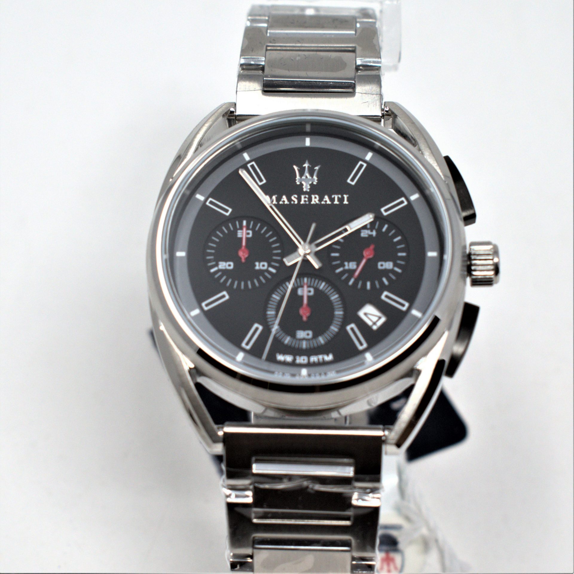 Maserati Trimarano Chronograph Black Dial Silver Stainless Steel Strap Watch For Men - R8873632003 Watches Maserati   