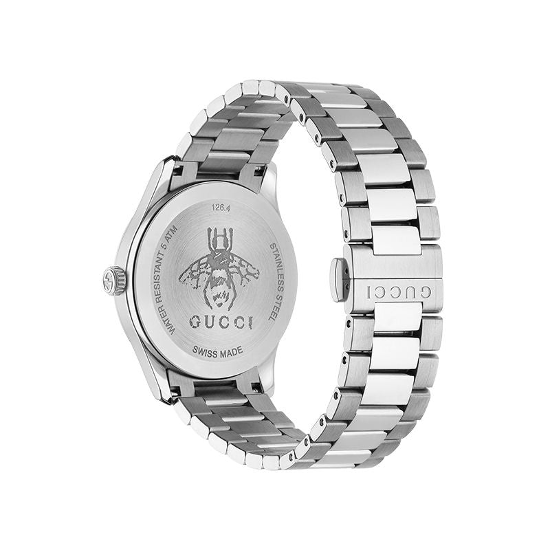 Gucci G Timeless White Dial Silver Steel Strap Watch For Women - YA1264028A Watches Gucci   