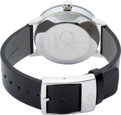 Calvin Klein City Black Dial Black Leather Strap Watch for Men - K2G21107 Watches Calvin Klein   