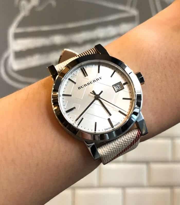 Burberry The City Nova Silver Dial White Leather Strap Watch for Women - BU9022 Watches Burberry   