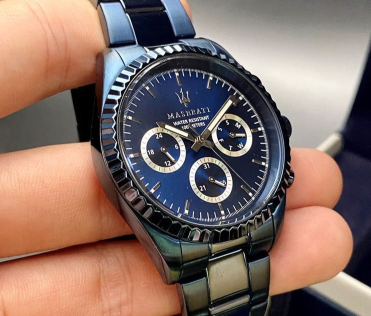 Maserati Blue Edition Collection 43m Blue Dial Stainless Steel Watch For Men - R8853100025 Watches Maserati   