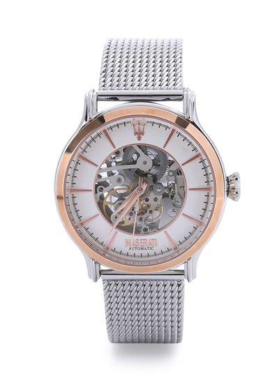 Maserati Epoca Automatic White Dial Silver Mesh Bracelet Watch For Men - R8823118001 Watches Maserati   