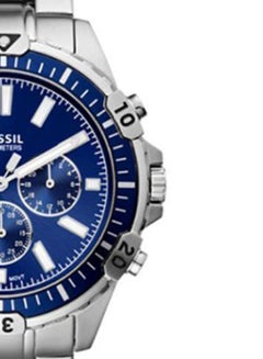 Fossil Garrett Chronograph Blue Dial Silver Steel Strap Watch for Men - FS5623 Watches Fossil   