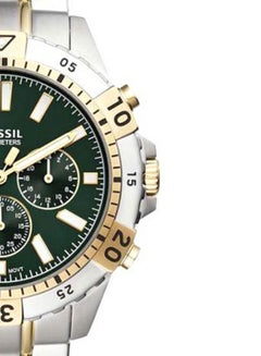 Fossil Garrett Chronograph Green Dial Two Tone Steel Strap Watch for Men - FS5622 Watches Fossil   