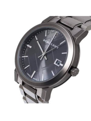 Burberry The City Gunmetal Dial Stainless Steel Strap Watch for Men - BU9007 Watches Burberry   