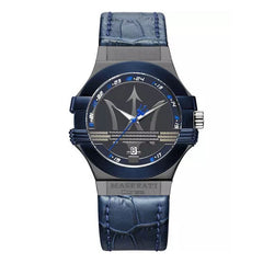 Maserati Potenza Black Dial 42mm Leather Strap Watch For Men - R8851108007 Watches Maserati   