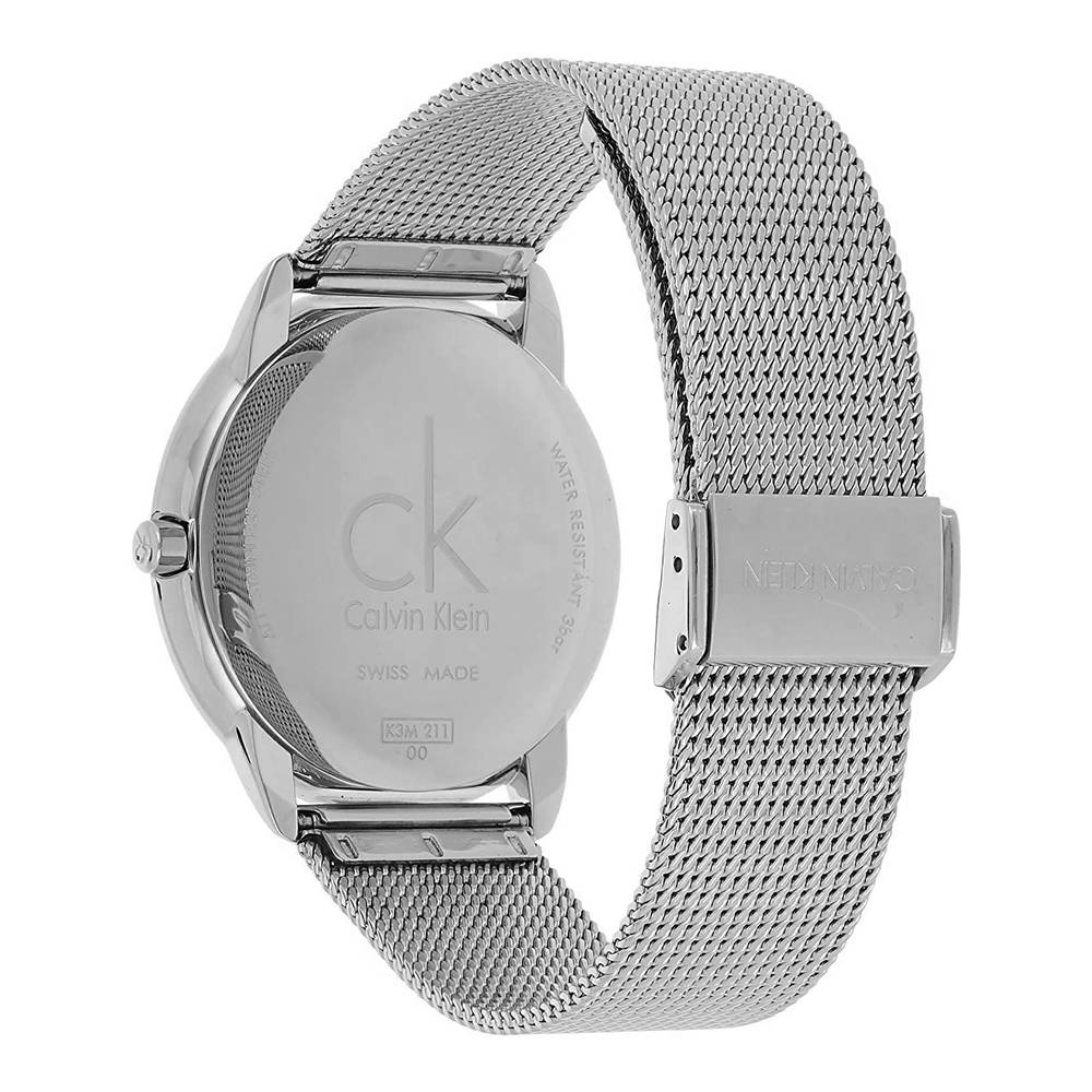 Calvin Klein City Chronograph Black Dial Silver Mesh Bracelet Watch for Men - K2G2G121 Watches Calvin Klein   