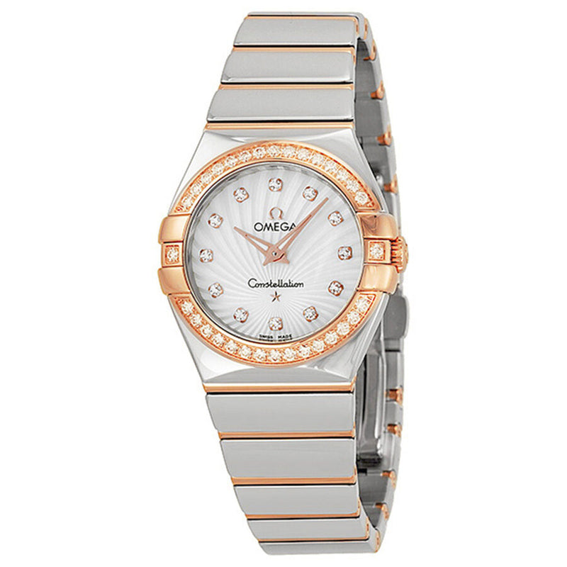 Omega Constellation Diamonds Mother Of Pearl Dial Two Tone Steel Strap Watch For Women - 123.25.27.60.55.006