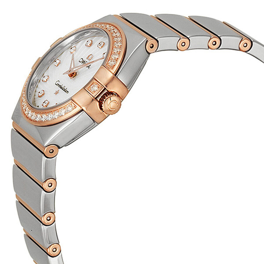 Omega Constellation Diamonds Mother Of Pearl Dial Two Tone Steel Strap Watch For Women - 123.25.27.60.55.006