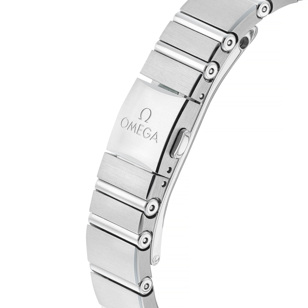 Omega Constellation Manhattan Quartz Diamonds Blue Dial Silver Steel Strap Watch For Women - 131.10.25.60.53.001