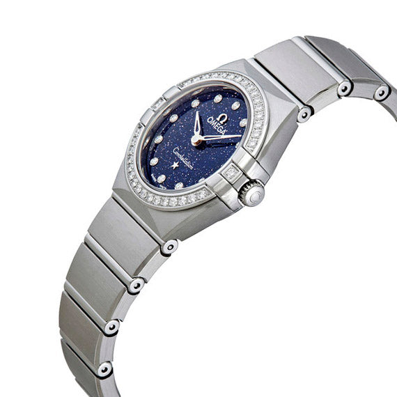 Omega Constellation Manhattan Quartz Diamonds Blue Dial Silver Steel Strap Watch For Women - 131.15.25.60.53.001