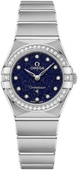 Omega Constellation Manhattan Quartz Diamonds Blue Dial Silver Steel Strap Watch For Women - 131.15.25.60.53.001