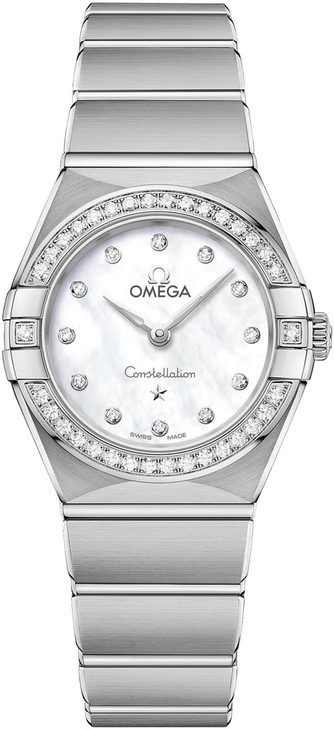 Omega Constellation Manhattan Quartz Diamonds Mother Of Pearl Dial Silver Steel Strap Watch For Women - 131.15.25.60.55.001