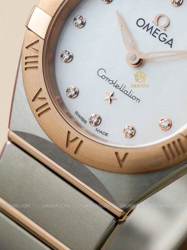 Omega Constellation Manhattan Quartz Diamonds Mother Of Pearl Dial Two Tone Steel Strap Watch For Women - 131.20.25.60.55.001