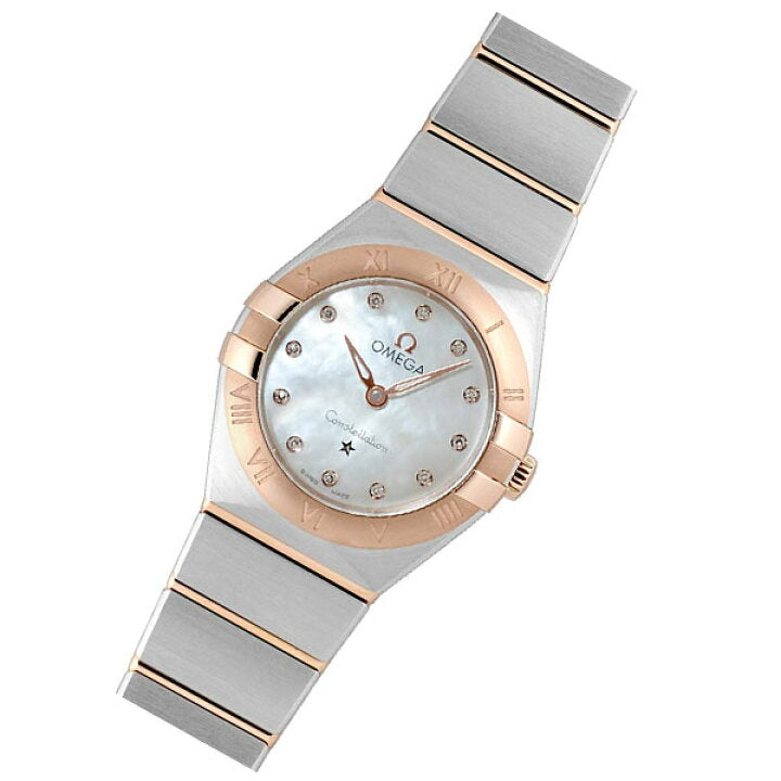 Omega Constellation Manhattan Quartz Diamonds Mother Of Pearl Dial Two Tone Steel Strap Watch For Women - 131.20.25.60.55.001