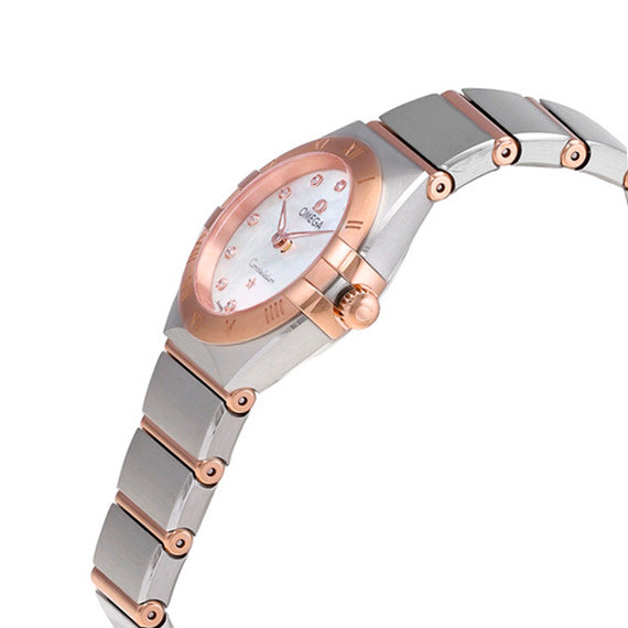 Omega Constellation Manhattan Quartz Diamonds Mother Of Pearl Dial Two Tone Steel Strap Watch For Women - 131.20.25.60.55.001