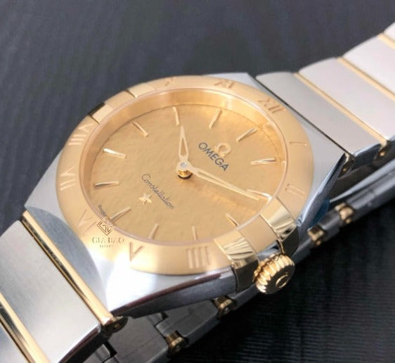 Omega Constellation Manhattan Yellow Dial Two Tone Steel Strap Watch For Women - 131.20.28.60.08.001