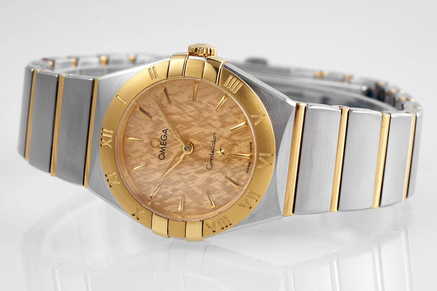 Omega Constellation Manhattan Yellow Dial Two Tone Steel Strap Watch For Women - 131.20.28.60.08.001