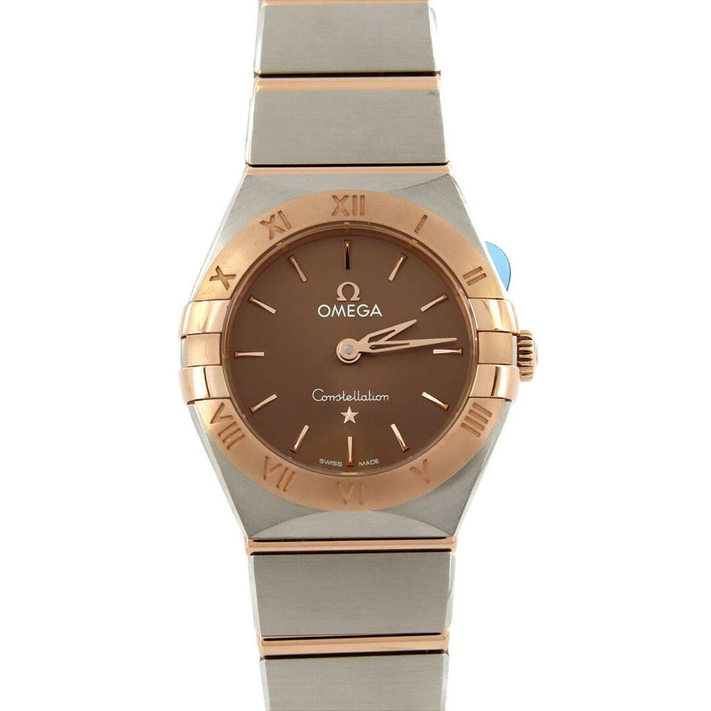Omega Constellation Quartz Brown Dial Silver Steel Strap Watch For Women - 131.20.25.60.13.001