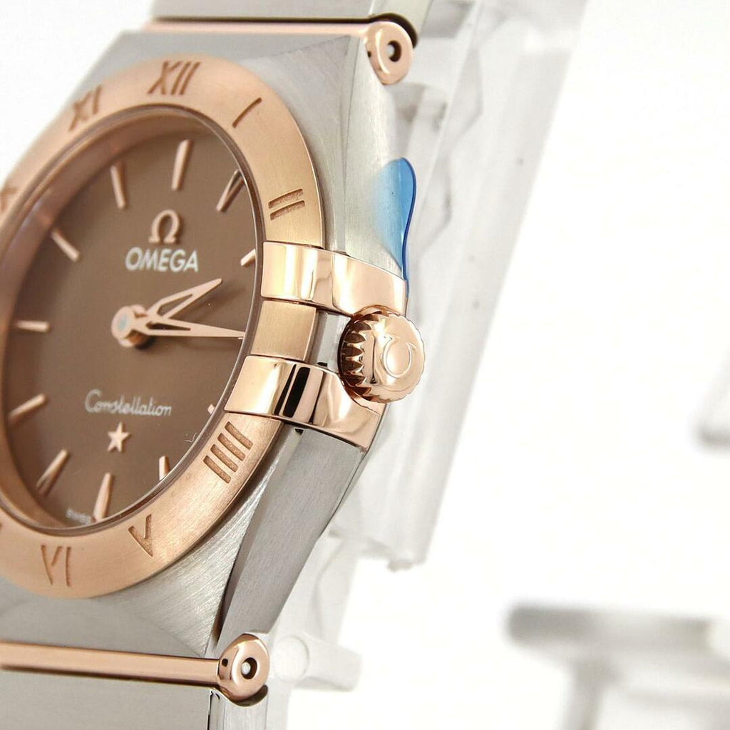 Omega Constellation Quartz Brown Dial Silver Steel Strap Watch For Women - 131.20.25.60.13.001