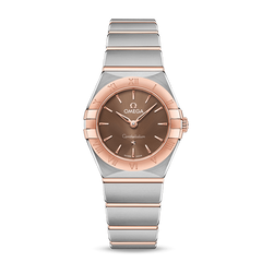 Omega Constellation Quartz Brown Dial Silver Steel Strap Watch For Women - 131.20.25.60.13.001