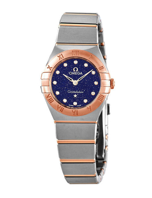 Omega Constellation Quartz Diamonds Blue Dial Two Tone Steel Strap Watch For Women - 131.20.25.60.53.002