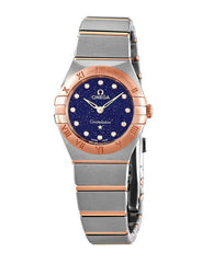 Omega Constellation Quartz Diamonds Blue Dial Two Tone Steel Strap Watch For Women - 131.20.25.60.53.002
