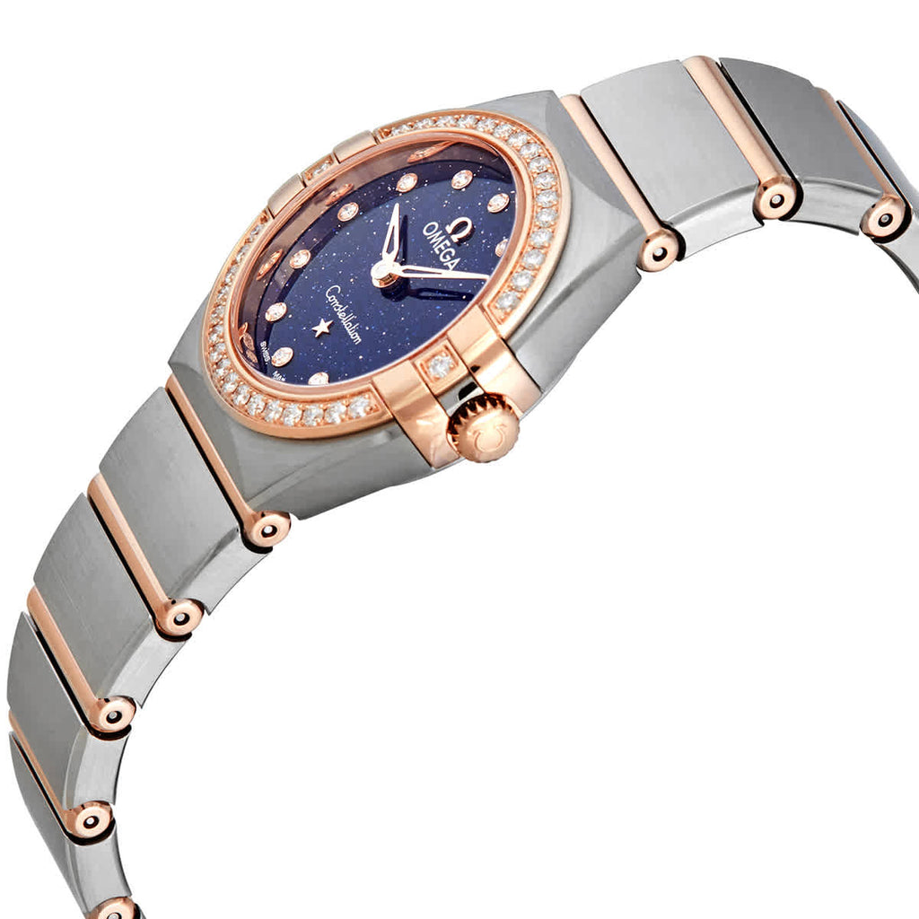 Omega Constellation Quartz Diamonds Blue Dial Two Tone Steel Strap Watch For Women - 131.20.25.60.53.002