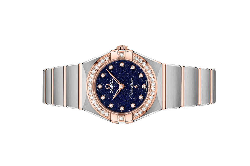 Omega Constellation Quartz Diamonds Blue Dial Two Tone Steel Strap Watch For Women - 131.20.25.60.53.002