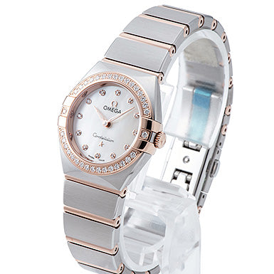 Omega Constellation Quartz Diamonds Mother Of Pearl Dial Two Tone Steel Strap Watch For Women - 131.25.25.60.55.001