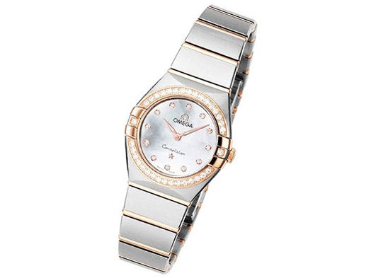 Omega Constellation Quartz Diamonds Mother Of Pearl Dial Two Tone Steel Strap Watch For Women - 131.25.25.60.55.001