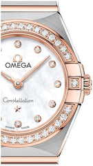 Omega Constellation Quartz Diamonds Mother Of Pearl Dial Two Tone Steel Strap Watch For Women - 131.25.25.60.55.001
