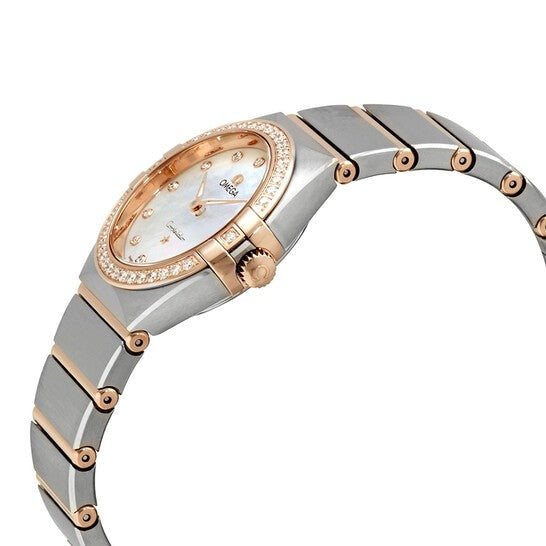 Omega Constellation Quartz Diamonds Mother Of Pearl Dial Two Tone Steel Strap Watch For Women - 131.25.25.60.55.001