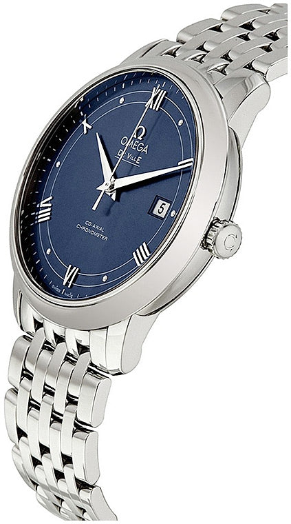 Omega De Ville Prestige Co-Axial Blue Dial Silver Steel Strap Watch For Men - 424.10.40.20.03.002