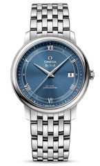 Omega De Ville Prestige Co-Axial Blue Dial Silver Steel Strap Watch For Men - 424.10.40.20.03.002
