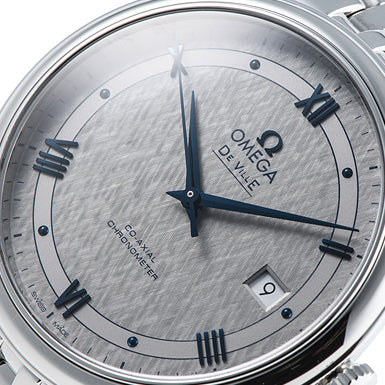 Omega De Ville Prestige Co-Axial Grey Dial Silver Steel Strap Watch For Men - 424.10.40.20.06.002